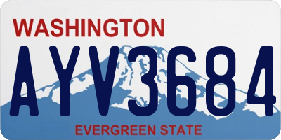 WA license plate AYV3684