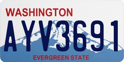 WA license plate AYV3691