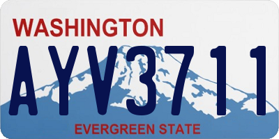 WA license plate AYV3711
