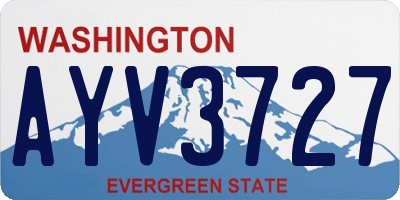 WA license plate AYV3727