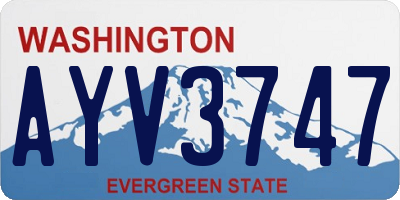 WA license plate AYV3747