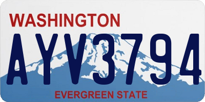 WA license plate AYV3794
