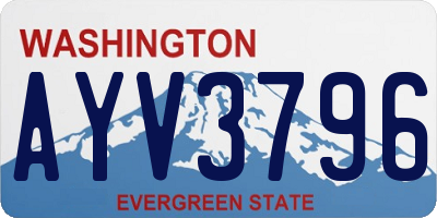 WA license plate AYV3796