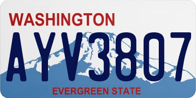 WA license plate AYV3807