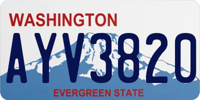WA license plate AYV3820