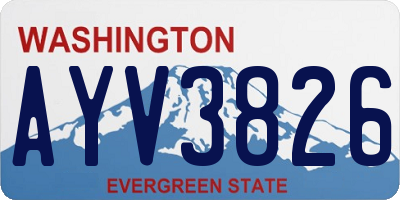 WA license plate AYV3826