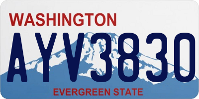 WA license plate AYV3830