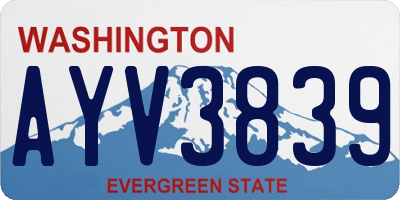 WA license plate AYV3839