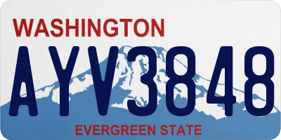 WA license plate AYV3848