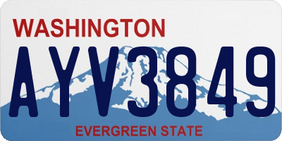 WA license plate AYV3849