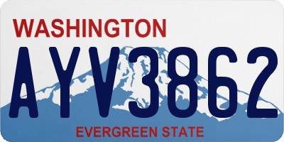 WA license plate AYV3862
