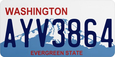 WA license plate AYV3864