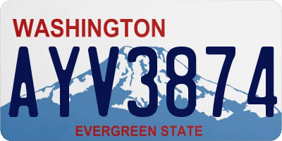 WA license plate AYV3874