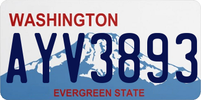 WA license plate AYV3893