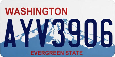 WA license plate AYV3906