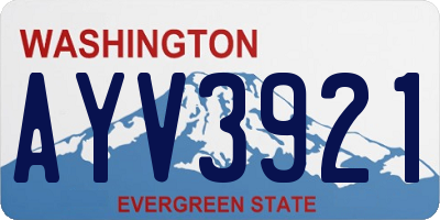 WA license plate AYV3921