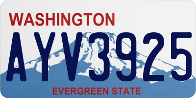 WA license plate AYV3925