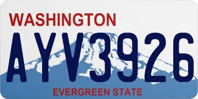 WA license plate AYV3926