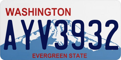 WA license plate AYV3932