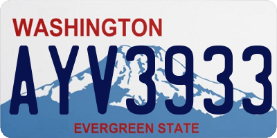 WA license plate AYV3933