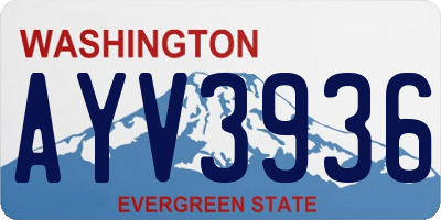 WA license plate AYV3936