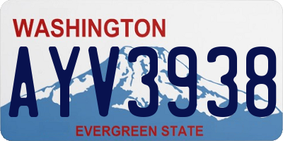 WA license plate AYV3938
