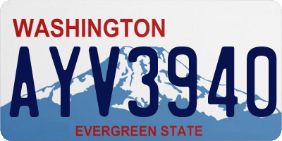 WA license plate AYV3940