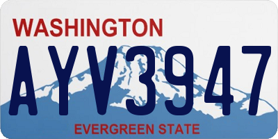 WA license plate AYV3947
