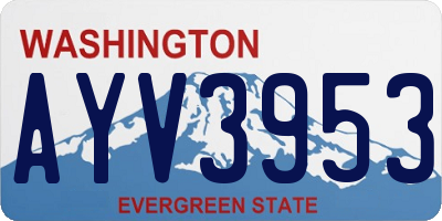WA license plate AYV3953