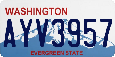 WA license plate AYV3957