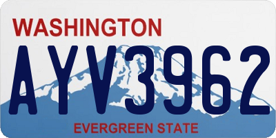 WA license plate AYV3962
