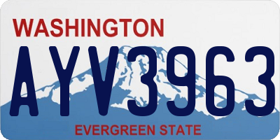 WA license plate AYV3963