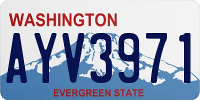 WA license plate AYV3971