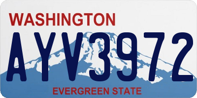 WA license plate AYV3972
