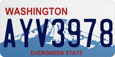 WA license plate AYV3978