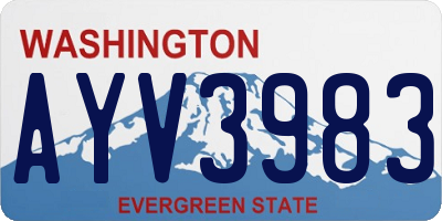 WA license plate AYV3983