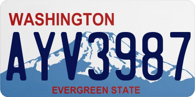 WA license plate AYV3987