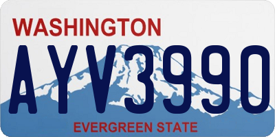 WA license plate AYV3990