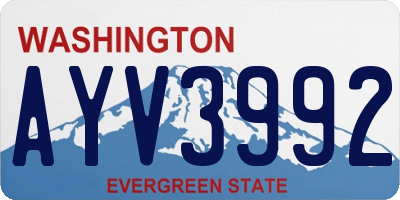 WA license plate AYV3992