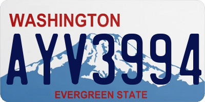 WA license plate AYV3994
