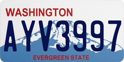 WA license plate AYV3997