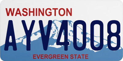 WA license plate AYV4008