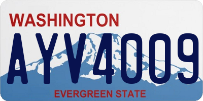 WA license plate AYV4009