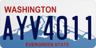 WA license plate AYV4011