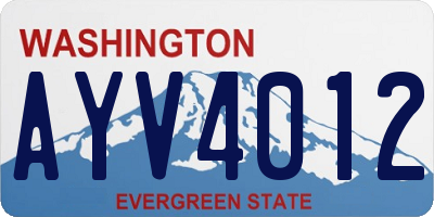 WA license plate AYV4012