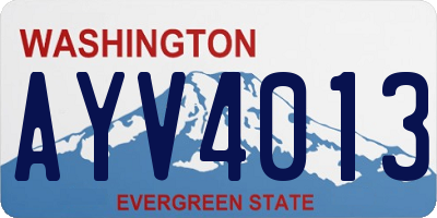 WA license plate AYV4013