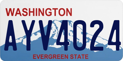 WA license plate AYV4024