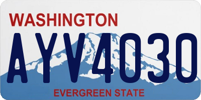 WA license plate AYV4030