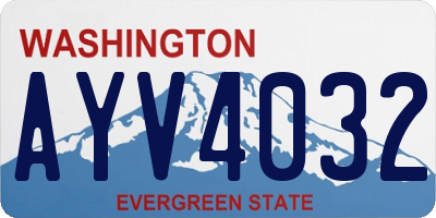 WA license plate AYV4032