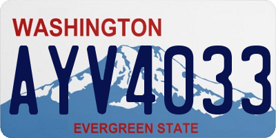 WA license plate AYV4033